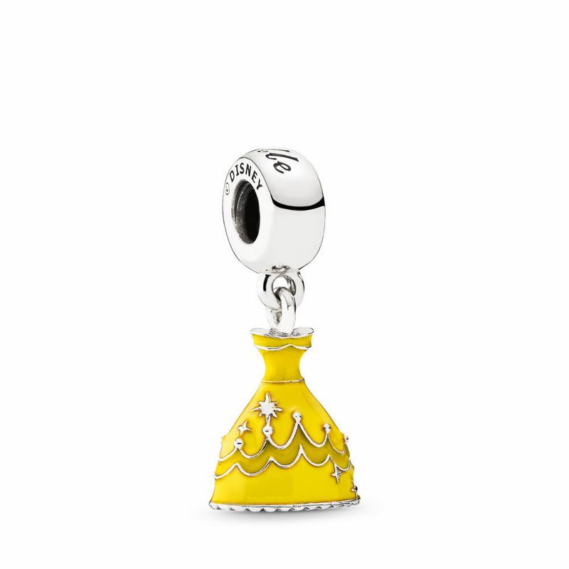 Pandora Disneyr Belle's Dress Dangle Charm - Sterling Silver/Enamel/Yellow - Canada | MI5984TY